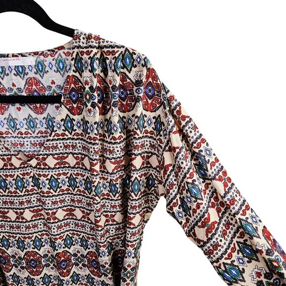 Catwalk Shift Boho Hippie Dress Size Small Belted Feather - Picture 4 of 11